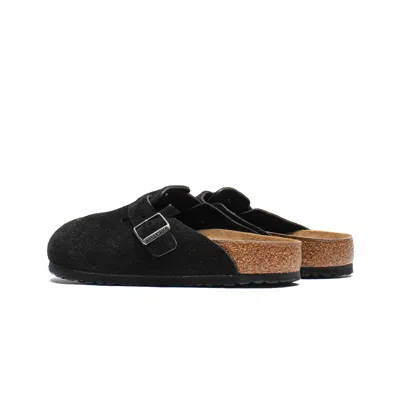 Birkenstock Boston Slipper-mule In Black Suede
