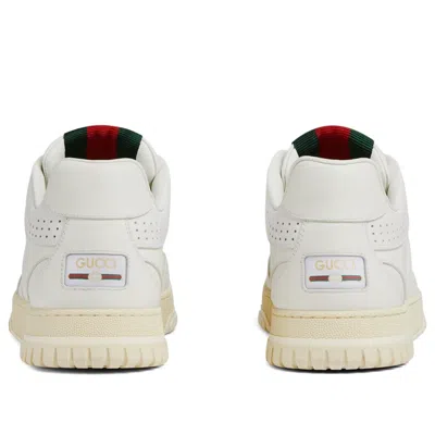 Gucci Men Re-web Leather Sneakers In White