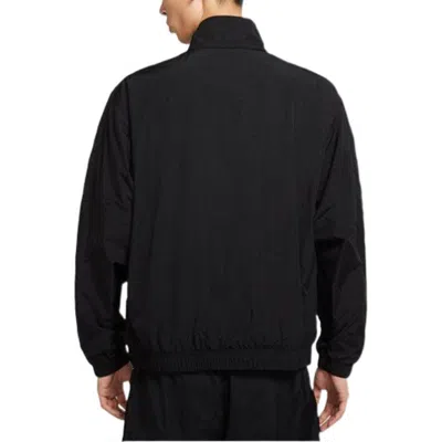 Nike Men's  Lab Track Stand Collar Solid Color Logo Casual Jacket Black