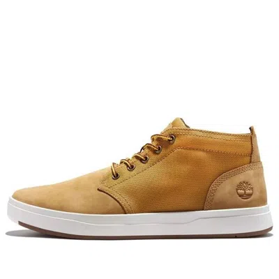 Timberland Davis Square Chukka Leather And Fabric Boots 'wheat' In Multi