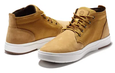 Timberland Davis Square Chukka Leather And Fabric Boots 'wheat' In Multi