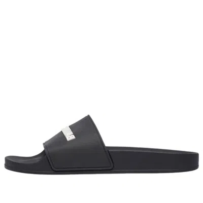 Balenciaga Logo Rubber Slide Sandals In Black