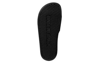 Balenciaga Logo Rubber Slide Sandals In Black