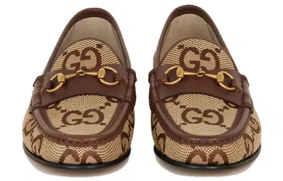 Gucci Jordaan Horsebit Gg Canvas Loafers In Printed