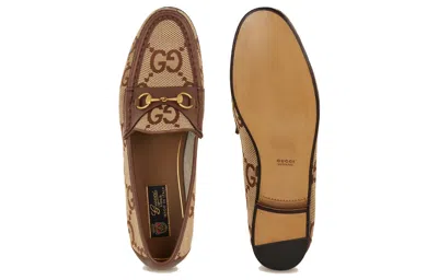 Gucci Jordaan Horsebit Gg Canvas Loafers In Printed