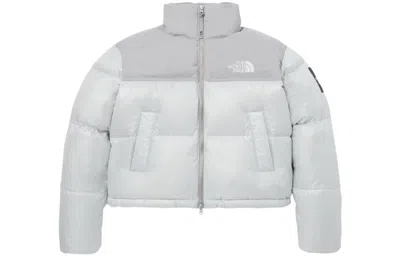 The North Face (wmns)  White Label Novelty Nuptse Down Jacket Asia Sizing 'ice Grey' In Gray