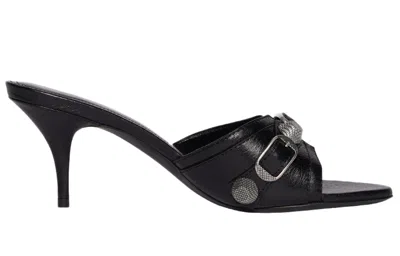 Balenciaga Sandali Cagole Donna Pelle Nero In Black