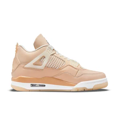 Air Jordan S Beige Durabuck Leather Jordan 4 Retro Shimmer Sneakers In ...