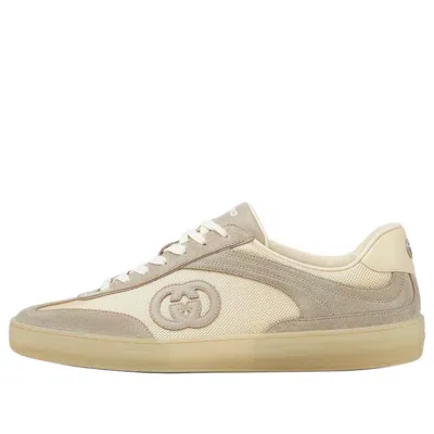 Gucci Dual-tone Mesh And Suede Sneakers In White