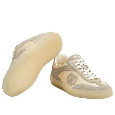 Gucci Dual-tone Mesh And Suede Sneakers In White