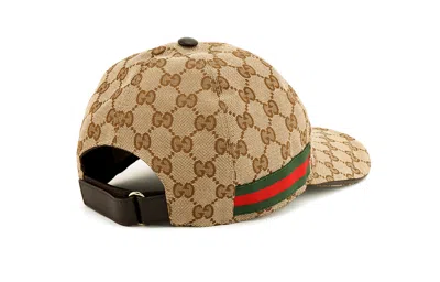 Gucci Men Beige Baseball Cap With Web Detail On The Side In Gg Canvas Man In Neutral