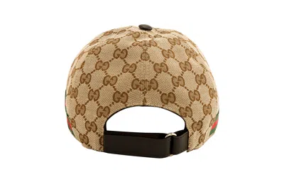 Gucci Men Beige Baseball Cap With Web Detail On The Side In Gg Canvas Man In Neutral