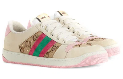 Gucci Gg Supreme Fabric Sneakers With Web Motif In Multi