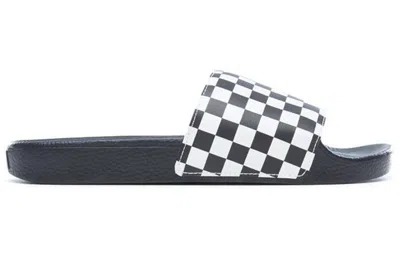 Vans La Costa Va5hf527i Slide Slippers Mens 7 Black White Checkered Nubuck Strap In Black