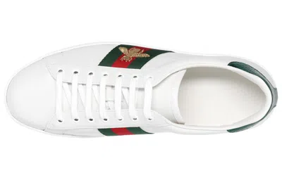 Gucci Men's New Ace Embroidered Low-top Sneakers In Bianco
