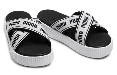 Puma (wmns)  Platform Slide Tape Slippers For Black/white