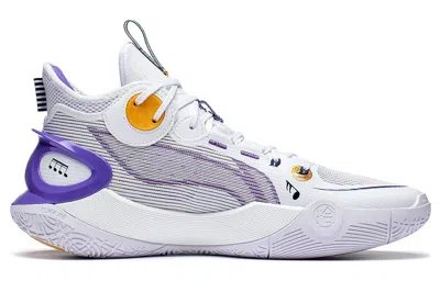 Li-ning Sonic 10 Ultra Mid 'white Purple Yellow' In Blue