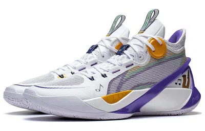 Li-ning Sonic 10 Ultra Mid 'white Purple Yellow' In Blue