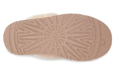 Ugg Platform Mules Made Of Camel-colored Leather With Faux Fur And Elastic Back In Brown