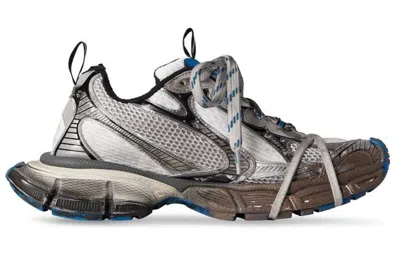 Balenciaga 3xl Sneakers 'worn Out Grey White And Blue Mesh And Polyurethane' In Multi
