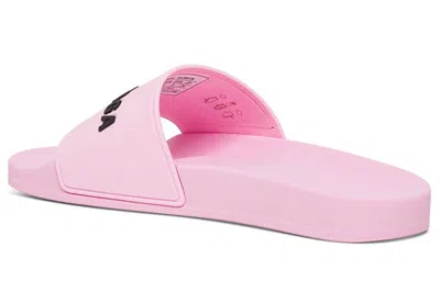 Balenciaga Raised Logo Slides In Pink