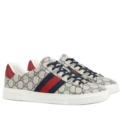 Gucci Ace Sneakers With Web In Gray