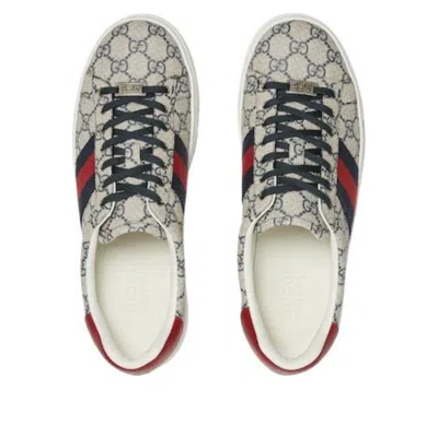Gucci Ace Sneakers With Web In Gray