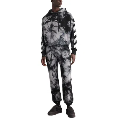 Off-white Marbled Stripe-print Track Pants In Gray