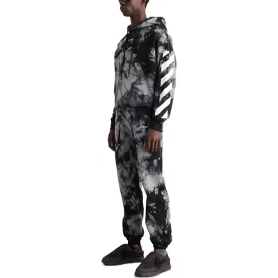 Off-white Marbled Stripe-print Track Pants In Gray