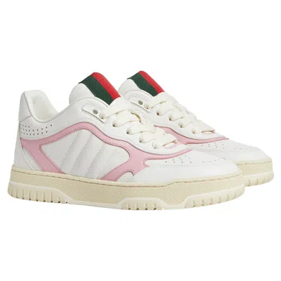 Gucci Women's Re-web Leather Sneakers In Bianco