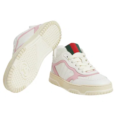 Gucci Women's Re-web Leather Sneakers In Bianco