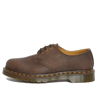 Dr. Martens 1461 Crazy Horse Lace Up Shoes In Brown Leather In Animal Print