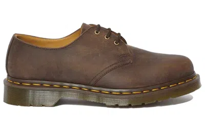 Dr. Martens 1461 Crazy Horse Lace Up Shoes In Brown Leather In Animal Print