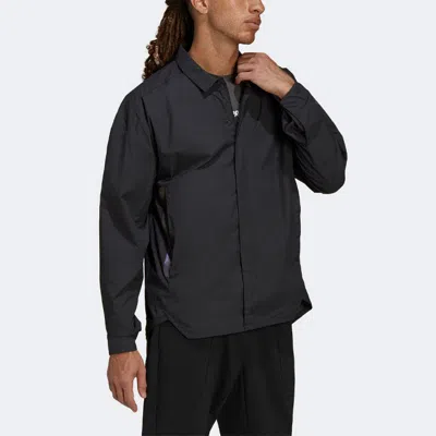 Adidas Originals Men's Adidas Terrex C Myshelter W.r Colorful Logo Stripe Printing Lapel Jacket Black