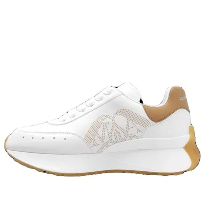 Alexander Mcqueen Sprint Bicolor Logo Retro Runner Sneakers In White