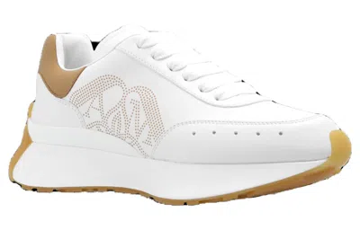 Alexander Mcqueen Sprint Bicolor Logo Retro Runner Sneakers In White