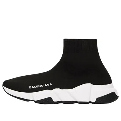 Balenciaga Womens Blk/white Women's Speed Stretch-knit Trainers Eur 36 / 3 Uk In Black