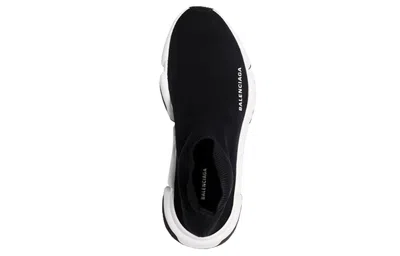 Balenciaga Womens Blk/white Women's Speed Stretch-knit Trainers Eur 36 / 3 Uk In Black