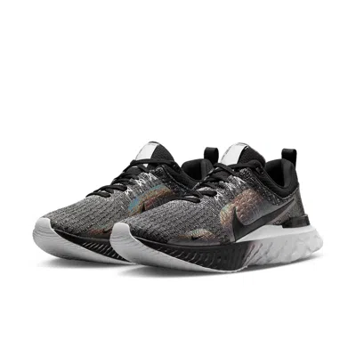 Nike (wmns)  React Infinity Run Flyknit 3 Premium 'black Zebra Iridescent' In Gray