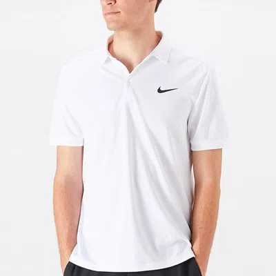 Nike Dri-fit Victory Logo Quick Dry Breathable Sports Short Sleeve Polo Shirt White In White