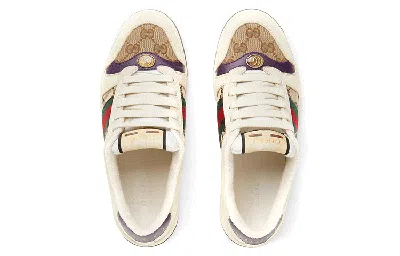 Gucci Screener Low-top Sneakers In Beige