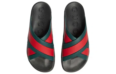 Gucci Web Panelled Slides
