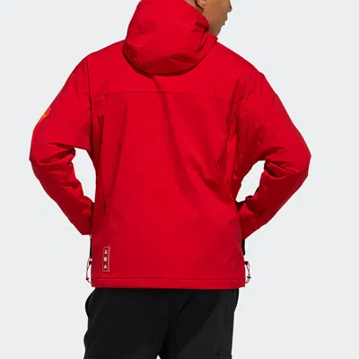 Adidas Originals Adidas Cny Jkt New Year's Edition Casual Sports Hooded Jacket Red