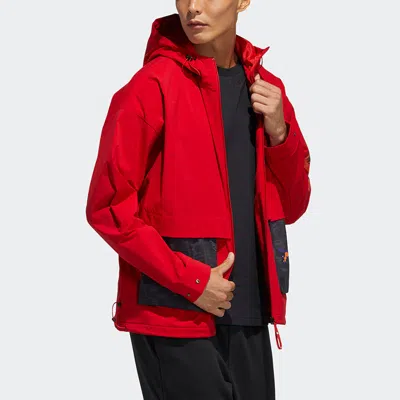 Adidas Originals Adidas Cny Jkt New Year's Edition Casual Sports Hooded Jacket Red