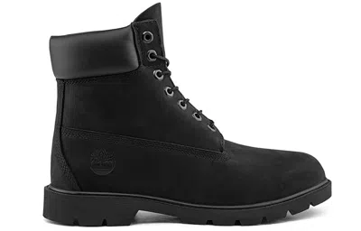 Timberland Brlack Water-proof Boots With Logo Plate In Black