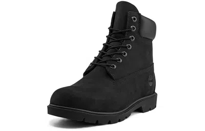 Timberland Brlack Water-proof Boots With Logo Plate In Black