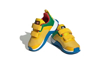 Adidas Originals (td) Adidas Dna X Lego Two-strap Hook-and-loop Shoes 'yellow Black Shock Blue' In Multi
