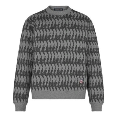 Pre-owned Louis Vuitton X Nba Logo Print Sweatshirt M Grey In Gray