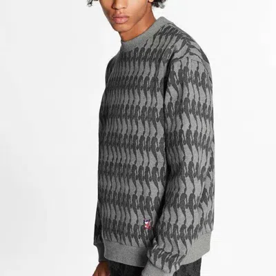 Pre-owned Louis Vuitton X Nba Logo Print Sweatshirt M Grey In Gray