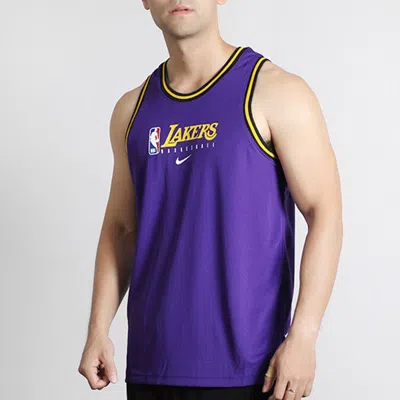 Nike Nba Dri-fit Los Angeles Lakers Sports Basketball Jersey/vest Purple